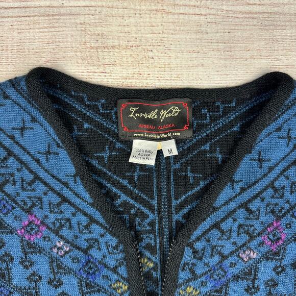 Invisible World Baby Alpaca Embroidered Zip Up Sweater Cardigan - Picture 4 of 4